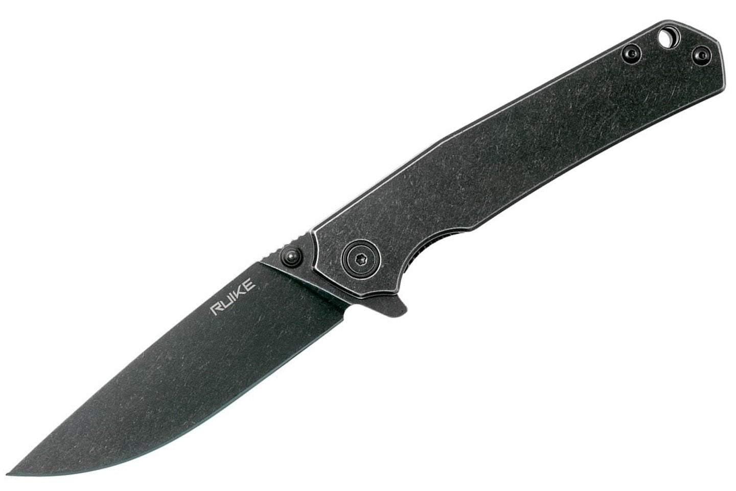 Couteau RUIKE P801-SB NOIR COUTEAU DE POCHE LAME ACIER 14C28N MANCHE ACIER 3CR14N FINITION DÉLAVÉE Site Officiel FENIX® - Votre boutique en ligne Fenix®