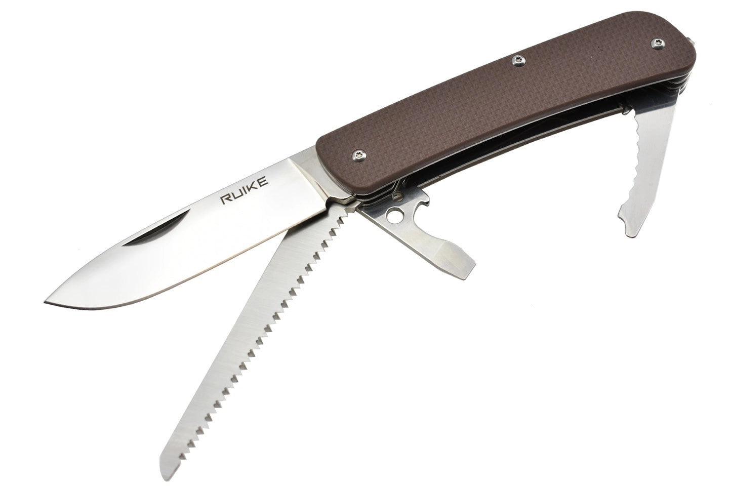 Couteau RUIKE L32N COUTEAU MULTIFONCTIONS COLLECTION CRITERION MARRON LAME 12C27 MANCHE G10