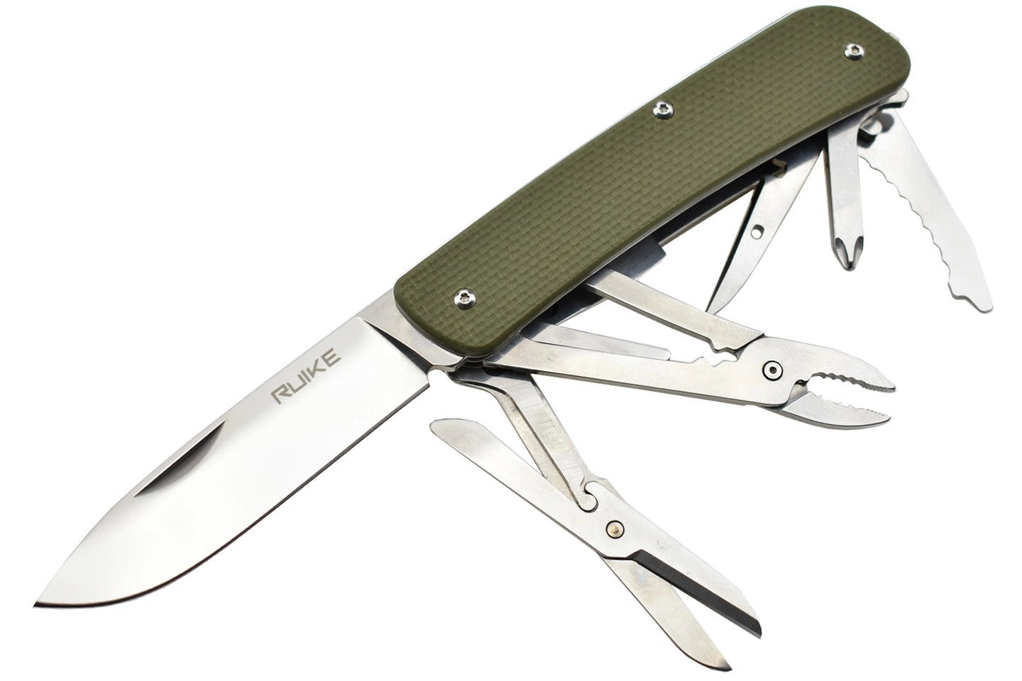 Couteau RUIKE L41G COUTEAU MULTIFONCTIONS COLLECTION CRITERION VERT LAME 12C27 MANCHE G10