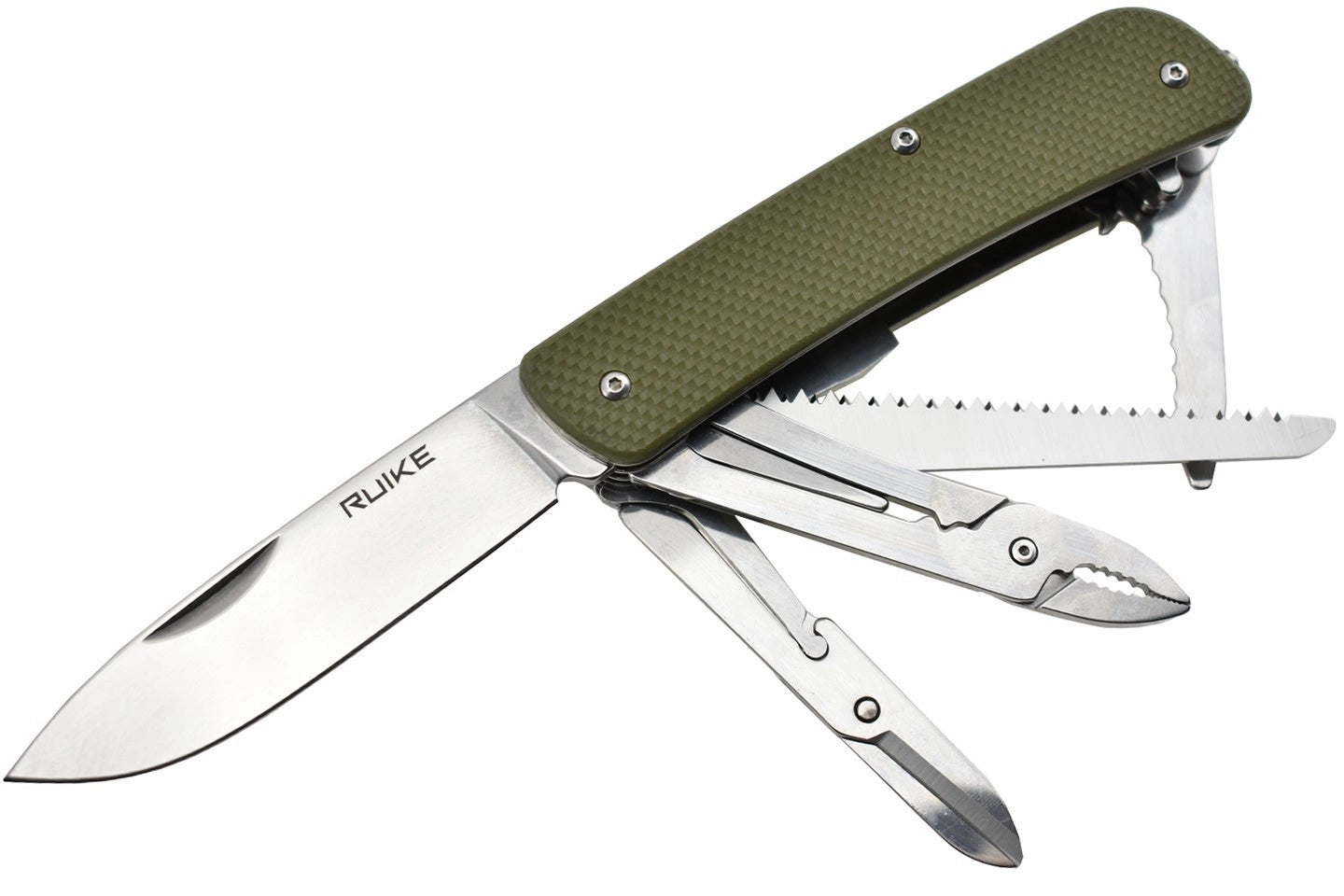 Couteau RUIKE L51G COUTEAU MULTIFONCTIONS VERT COLLECTION CRITERION LAME 12C27 MANCHE G10