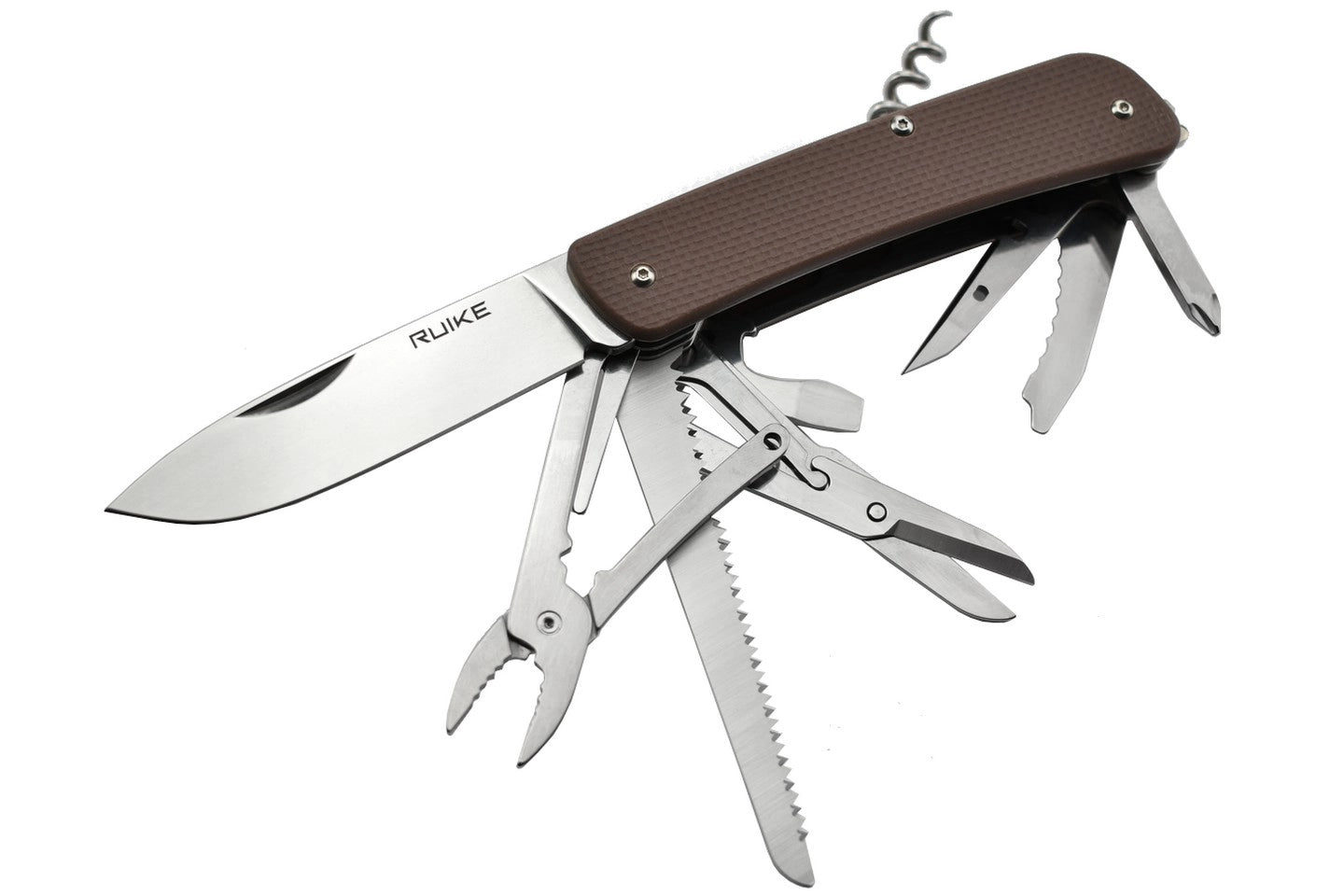Couteau RUIKE L51N COUTEAU MULTIFONCTIONS COLLECTION MARRON CRITERION LAME 12C27 MANCHE G10