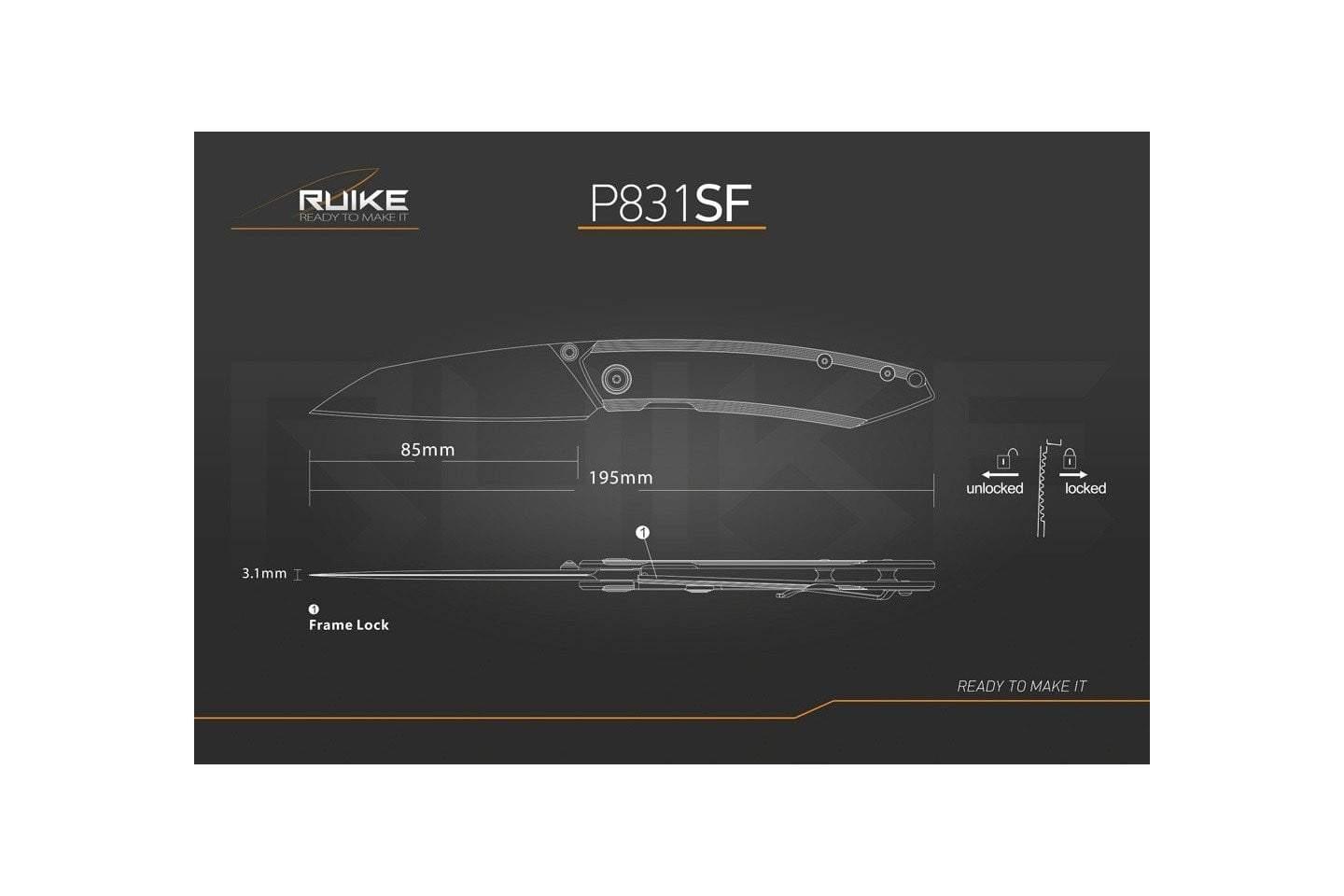 Couteau RUIKE P831SF - COUTEAU 195 MM Site Officiel FENIX® - Votre boutique en ligne Fenix®